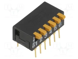 Aratas (Formerly Omron Components) DIP-SWITCH de 6 secciones A6D