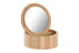 DKD Home Decor Joyero Hevea / Rubberwood con Espejo Natural 13x13x6 cm