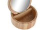 DKD Home Decor Joyero Hevea / Rubberwood con Espejo Natural 13x13x6 cm