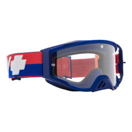 SPY Gafas de moto Foundation Bolt USA HD Clear Azul