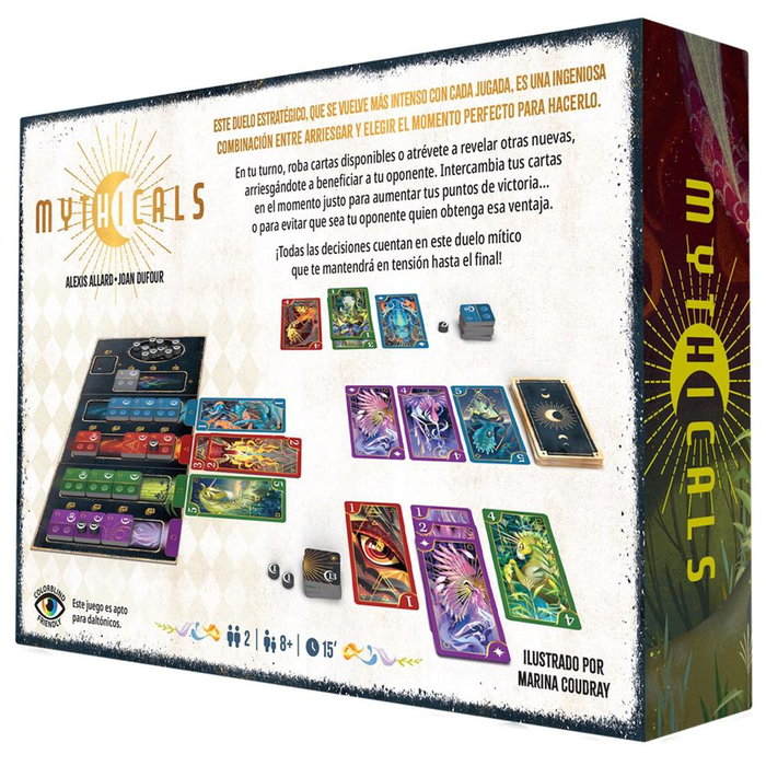 Repos Production Mythicals - Juego de Mesa Estratégico de Cartas y Tablero Modular, para 2 Jugadores, Partidas 15 Minutos, en Español, Referencia MYTES01