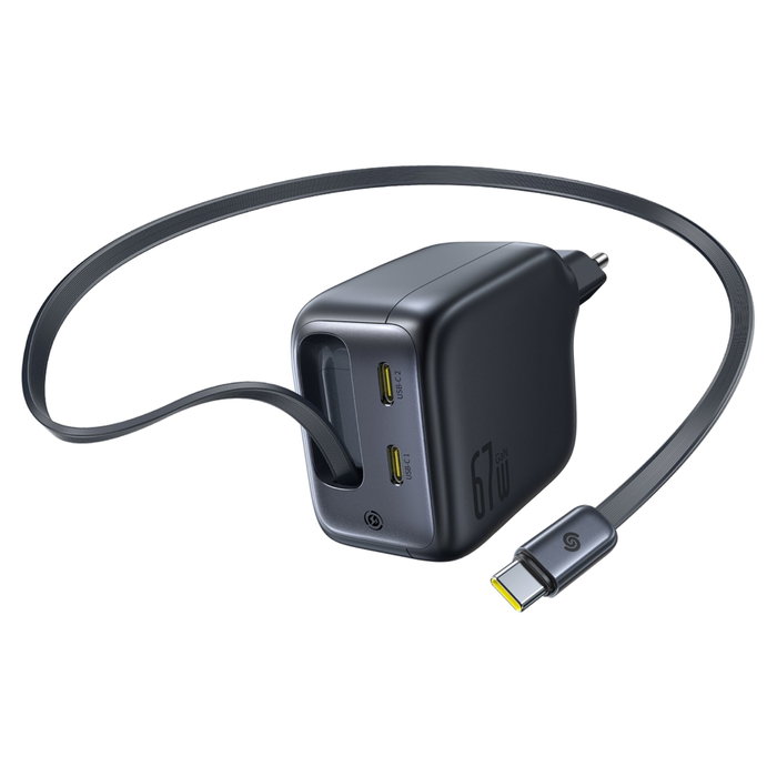 Baseus EnerCore CJ11 Cargador Retráctil 3C 67W EU Negro