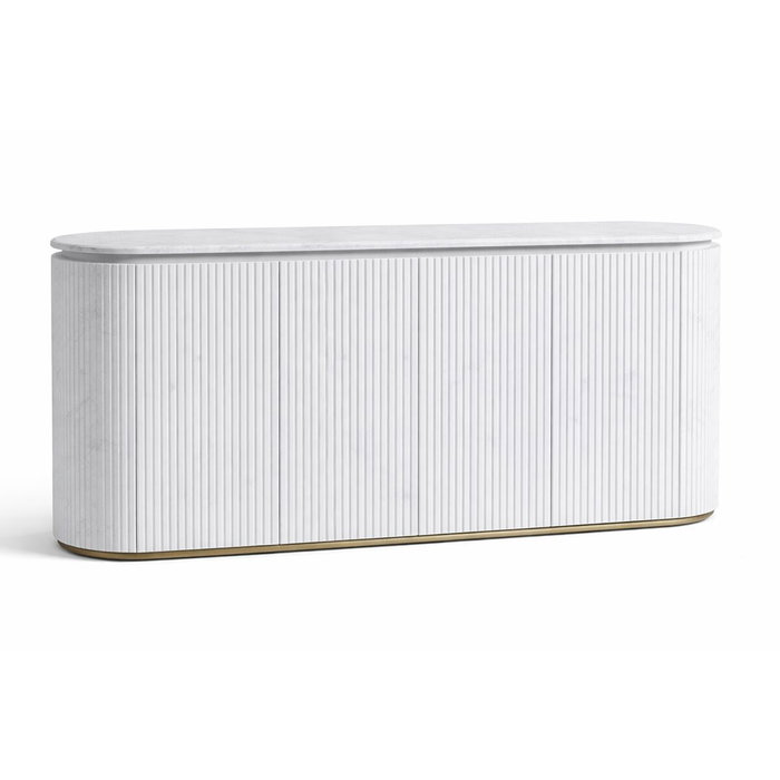 DKD Home Decor Buffet MDF Granito Símil Mármol Blanco 180x40x85