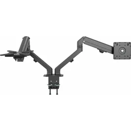 Vision VFM-DAD/4 Soporte doble para monitor de escritorio, 2 pantallas de 17" a 27", VESA 75x75/100x100, Negro