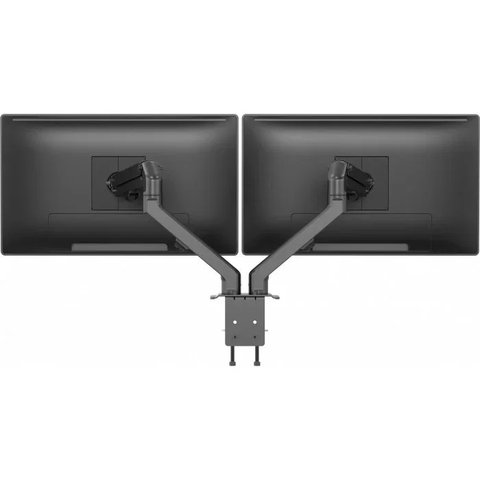 Vision VFM-DAD/4 Soporte doble para monitor de escritorio, 2 pantallas de 17" a 27", VESA 75x75/100x100, Negro