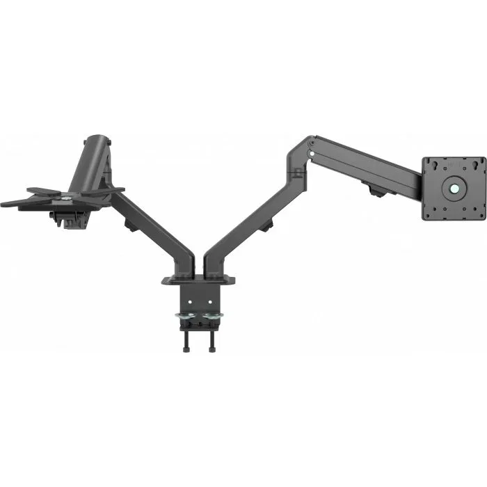 Vision VFM-DAD/4 Soporte doble para monitor de escritorio, 2 pantallas de 17" a 27", VESA 75x75/100x100, Negro