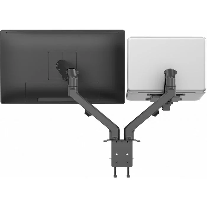 Vision VFM-DAD/4 Soporte doble para monitor de escritorio, 2 pantallas de 17" a 27", VESA 75x75/100x100, Negro