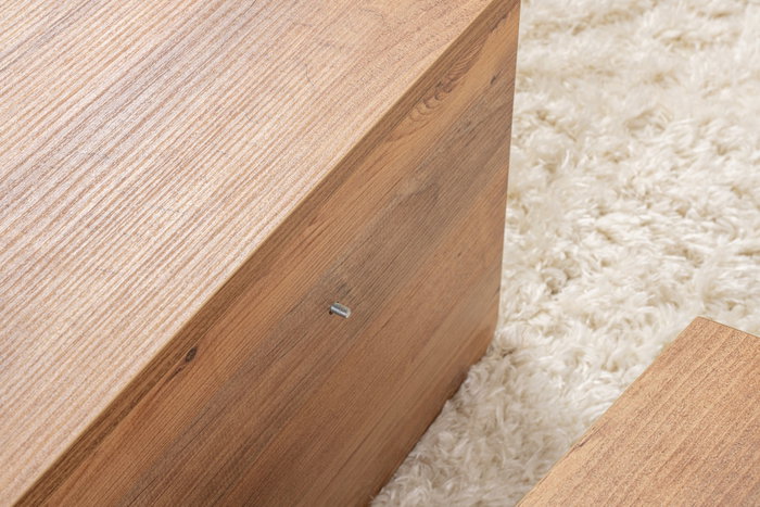 Nordure Mesa de Centro Atlantic Pine Pino Melamina 18mm Mesa Grande 90x30x60 cm Mesa Pequeña 85x35x30 cm