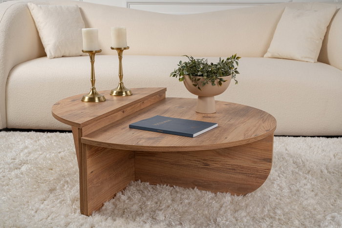 Nordure Mesa de Centro Atlantic Pine Pino Melamina 18mm Mesa Grande 90x30x60 cm Mesa Pequeña 85x35x30 cm