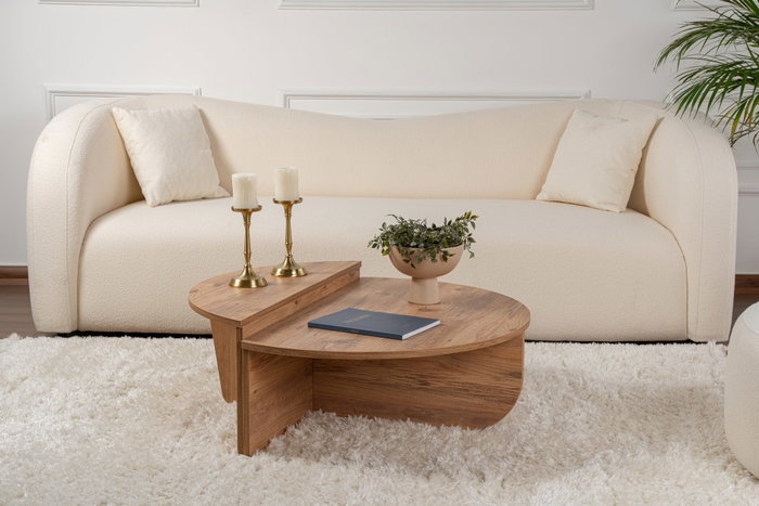 Nordure Mesa de Centro Atlantic Pine Pino Melamina 18mm Mesa Grande 90x30x60 cm Mesa Pequeña 85x35x30 cm