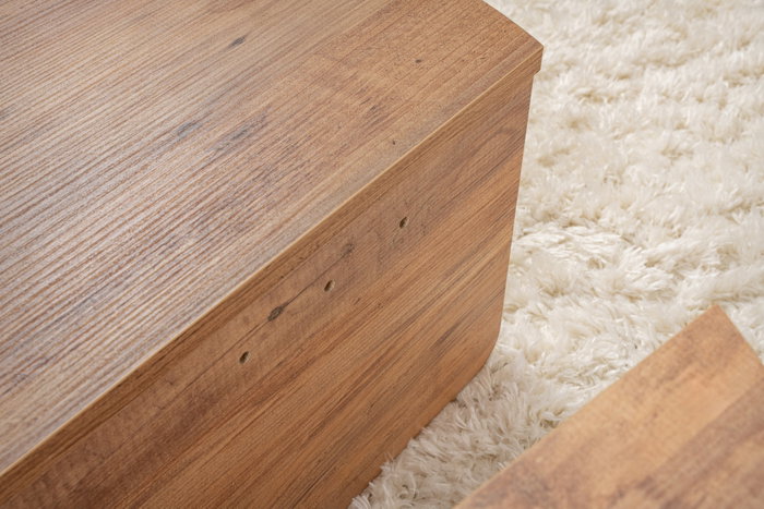 Nordure Mesa de Centro Atlantic Pine Pino Melamina 18mm Mesa Grande 90x30x60 cm Mesa Pequeña 85x35x30 cm