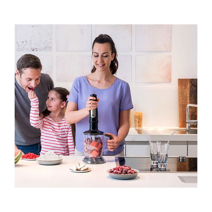 Braun MultiQuick 7 Batidora de Inmersión MQ 7045X, 1000 W, 1.25 L, Negro/Acero Inoxidable, con Picadora y Accesorios