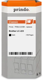 Prindo Classic Cartucho de tinta Negro Compatible con Brother LC223BK (550 páginas)