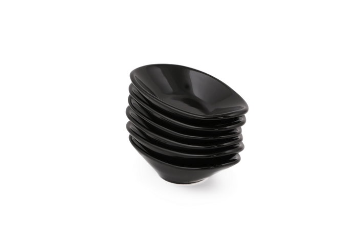 Hermia ST511006F650A000000MAYD200 Juego de Salseras de Cerámica Negro 6 Piezas