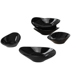 Hermia ST511006F650A000000MAYD200 Juego de Salseras de Cerámica Negro 6 Piezas
