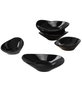 Hermia ST511006F650A000000MAYD200 Juego de Salseras de Cerámica Negro 6 Piezas