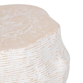 DKD Home Decor Mesita Auxiliar Item Home Madera Mungur Tallada 30 x 30 x 45 cm