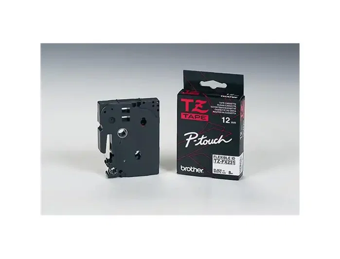 Brother TZe-FX231 Cinta Laminada Flexible 12mm Blanco/Negro Brother TZe-FX231 Cinta Laminada Flexible 12mm Blanco/Negro
