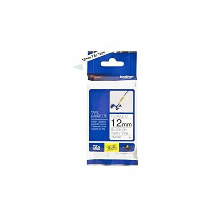 Brother TZe-FX231 Cinta Laminada Flexible 12mm Blanco/Negro Brother TZe-FX231 Cinta Laminada Flexible 12mm Blanco/Negro