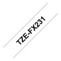 Brother TZe-FX231 Cinta Laminada Flexible 12mm Blanco/Negro