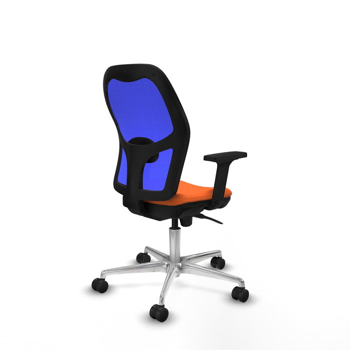 PIQUERAS Y CRESPO Silla de oficina Jorquera con mecanismo Sincro, Tela Naranja y Malla Azul