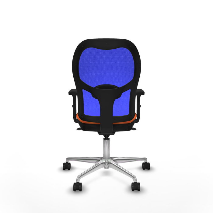 PIQUERAS Y CRESPO Silla de oficina Jorquera con mecanismo Sincro, Tela Naranja y Malla Azul