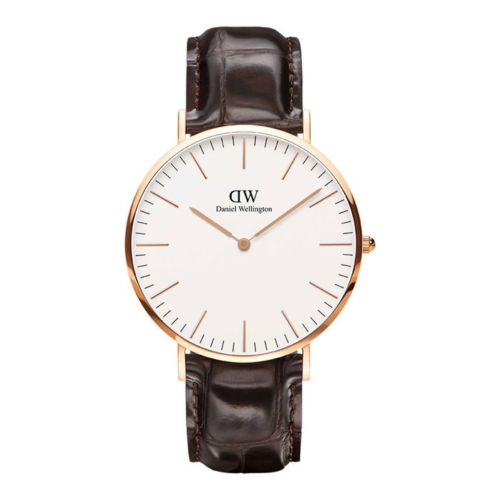 Daniel Wellington DW00600011 Classic con correa de cuero negro y caja dorada Daniel Wellington DW00600011 Classic con correa de cuero negro y caja dorada