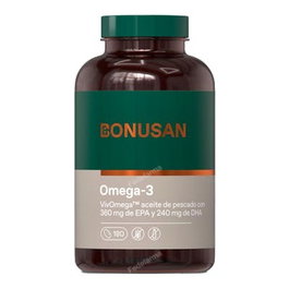 BONUSAN Omega 3 180 Perlas - Aceite de Pescado con 360mg EPA y 240mg DHA, Alta Absorción y Sostenible