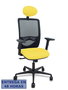 Piqueras y Crespo Silla Zulema con Mecanismo Sincro, Brazos 2D y Cabecero Fijo, Negro/Amarillo