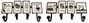 DKD Home Decor Perchero de Pared de Metal Vintage con 4 Colgadores
