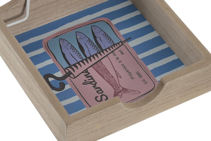 DKD Home Decor Servilletero Sardinas Multicolor DKD Home Decor Servilletero Sardinas Multicolor