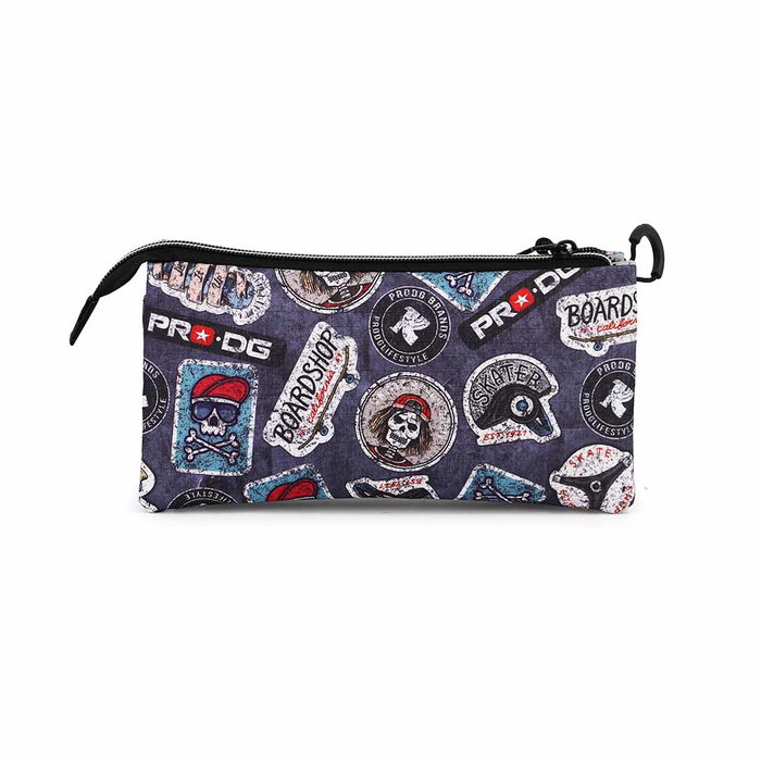 Estuche Portatodo Triple HS Stickers PRO-DG Gris