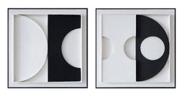 DKD Home Decor Cuadros Abstractos 3D de Yeso y MDF, Pack de 2 piezas, 60x60x6,5 cm