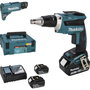 Makita DFS452TJX2 Atornillador de placas de yeso inalámbrico con 2 baterías de 5.0 Ah