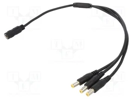 SUNNY Cable Splitter 3x DC 5,5/2,1 Negro 0,3m