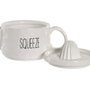 DKD Home Decor Exprimidor de Porcelana Limón Blanco HUIDE 26