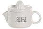 DKD Home Decor Exprimidor de Porcelana Limón Blanco HUIDE 26