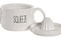 DKD Home Decor Exprimidor de Porcelana Limón Blanco HUIDE 26