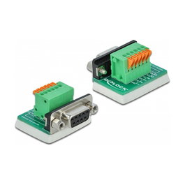 DeLOCK 66556 Adaptador D-Sub9 hembra a bloque de terminales con pulsador vertical