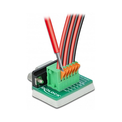 DeLOCK 66556 Adaptador D-Sub9 hembra a bloque de terminales con pulsador vertical