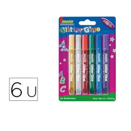 Imedio Pegamento Glitter Glue Colores Surtidos 6 Unidades