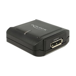DeLOCK 11464 Repetidor DisplayPort 1.2, Extensor/Amplificador de Señal para Monitor 4K Ultra HD a 60Hz, Conectores Hembra 20 Pines, Alimentación por DC 5V