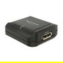 DeLOCK 11464 Repetidor DisplayPort 1.2, Extensor/Amplificador de Señal para Monitor 4K Ultra HD a 60Hz, Conectores Hembra 20 Pines, Alimentación por DC 5V