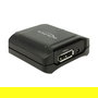 DeLOCK 11464 Repetidor DisplayPort 1.2, Extensor/Amplificador de Señal para Monitor 4K Ultra HD a 60Hz, Conectores Hembra 20 Pines, Alimentación por DC 5V