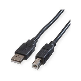 ROLINE Cable USB 2.0 A-B ST/ST de 1,8 m, Negro