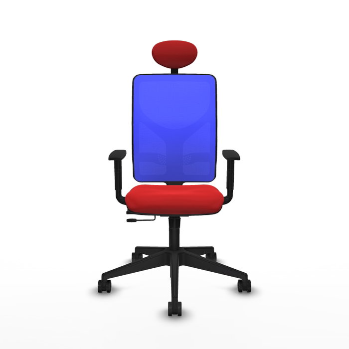 PIQUERAS Y CRESPO Silla de oficina Motilla con mecanismo Sincro/Traslack, Rojo y Azul