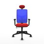 PIQUERAS Y CRESPO Silla de oficina Motilla con mecanismo Sincro/Traslack, Rojo y Azul