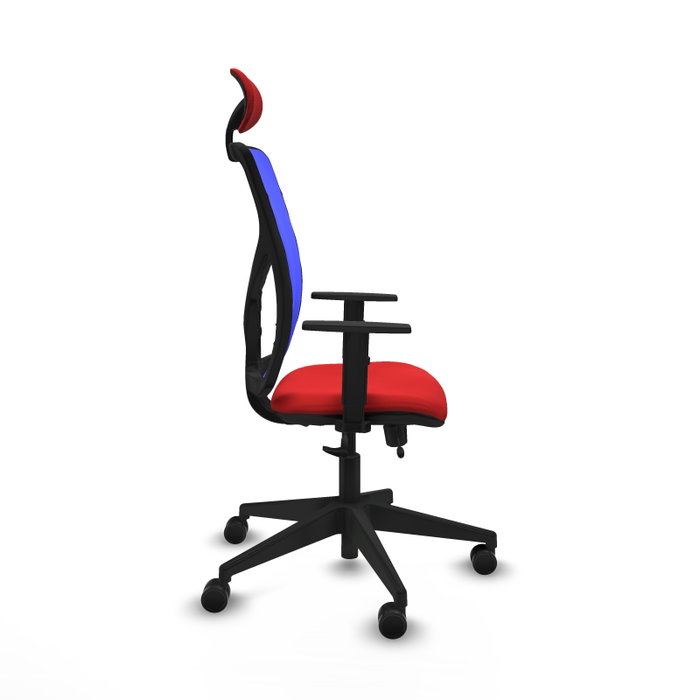 PIQUERAS Y CRESPO Silla de oficina Motilla con mecanismo Sincro/Traslack, Rojo y Azul