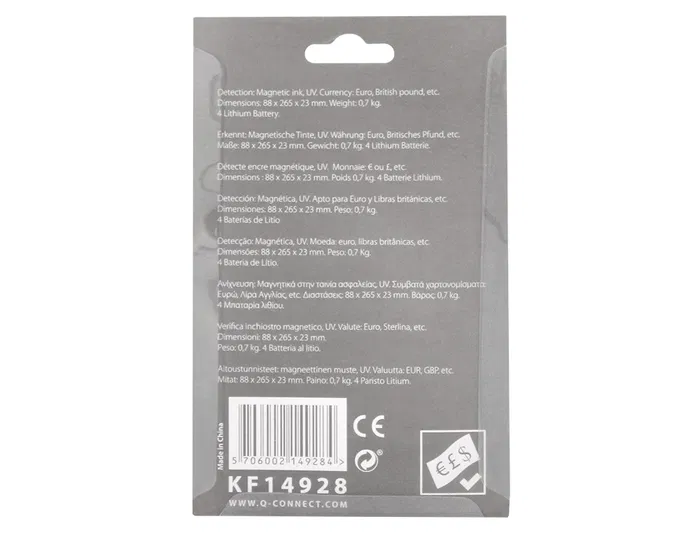 Q-connect Detector de Billetes Falsos Portátil de Bolsillo