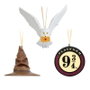 ERIK Set 3 Adornos Navidad Harry Potter Resina Pintados a Mano Colgantes Cinta Raso 7cm